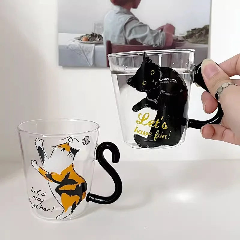 Cute Black Cat Glass