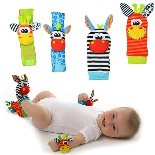 Cute Stuffed Animals Wrist Rattle Foot Finder Socks