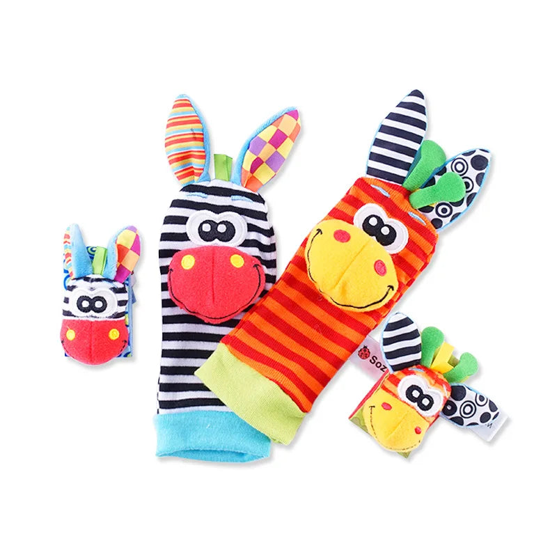 Cute Stuffed Animals Wrist Rattle Foot Finder Socks