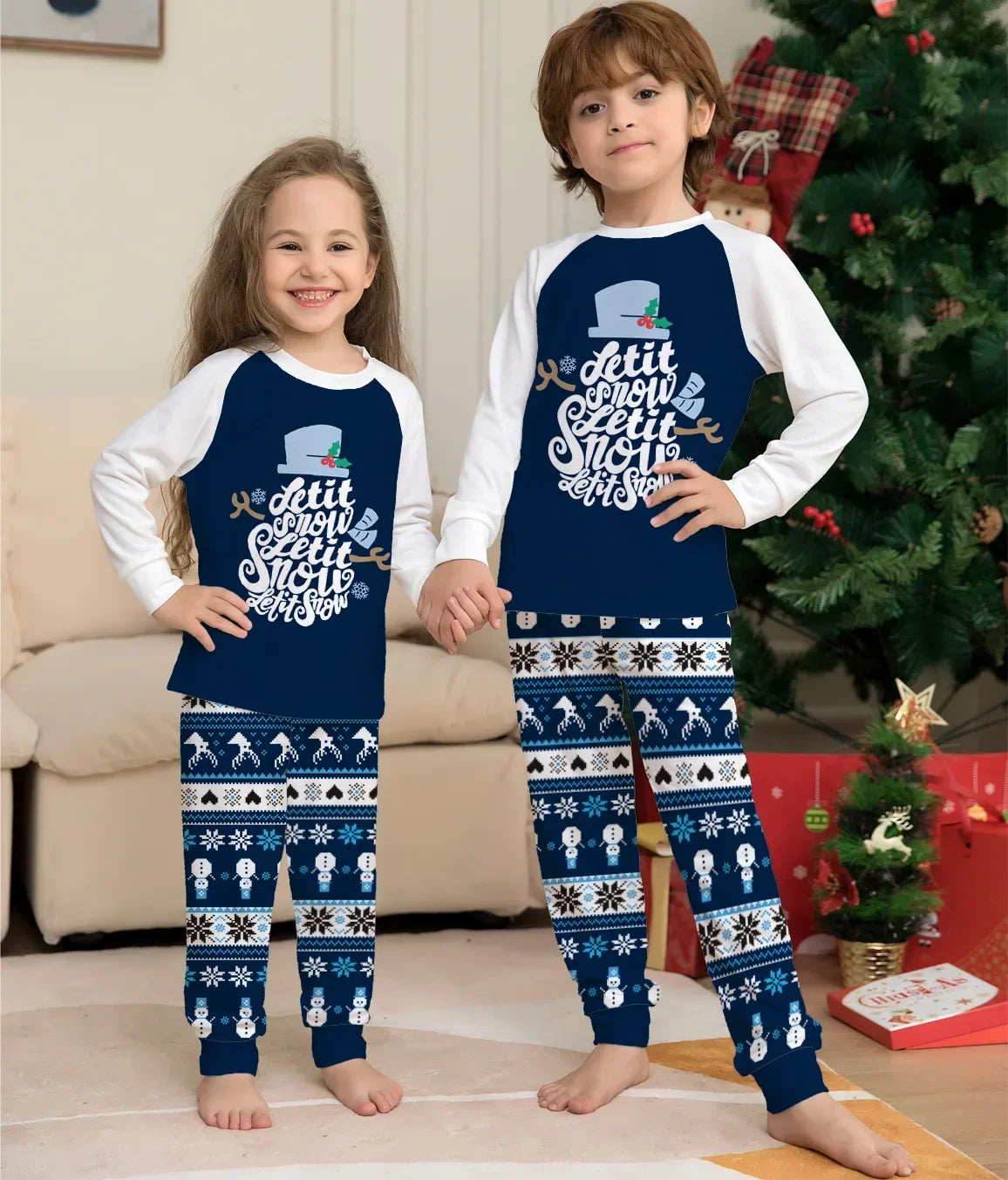 Merry Christmas Letter Print Family Pyjamas