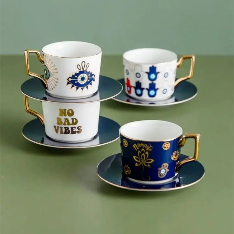 Porcelain Mug With Saucers