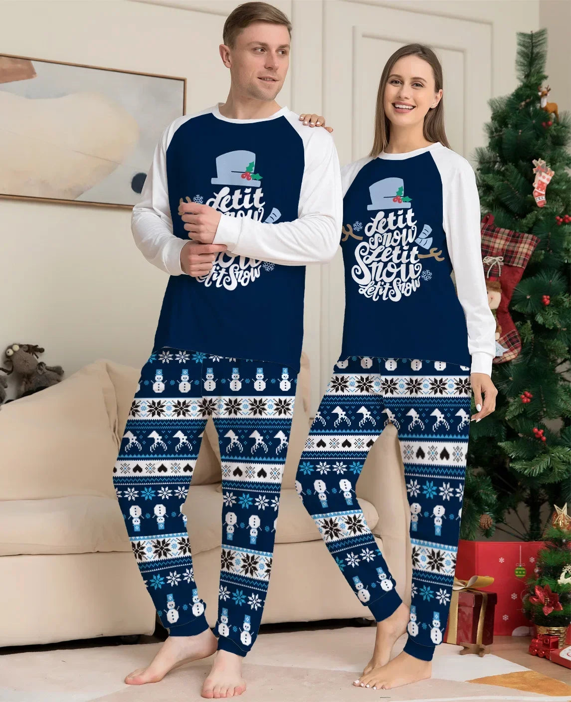 Merry Christmas Letter Print Family Pyjamas