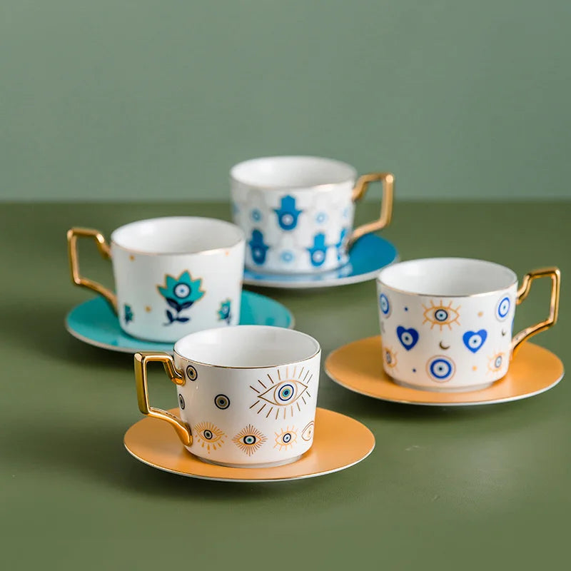 Porcelain Mug With Saucers