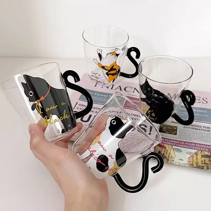 Cute Black Cat Glass