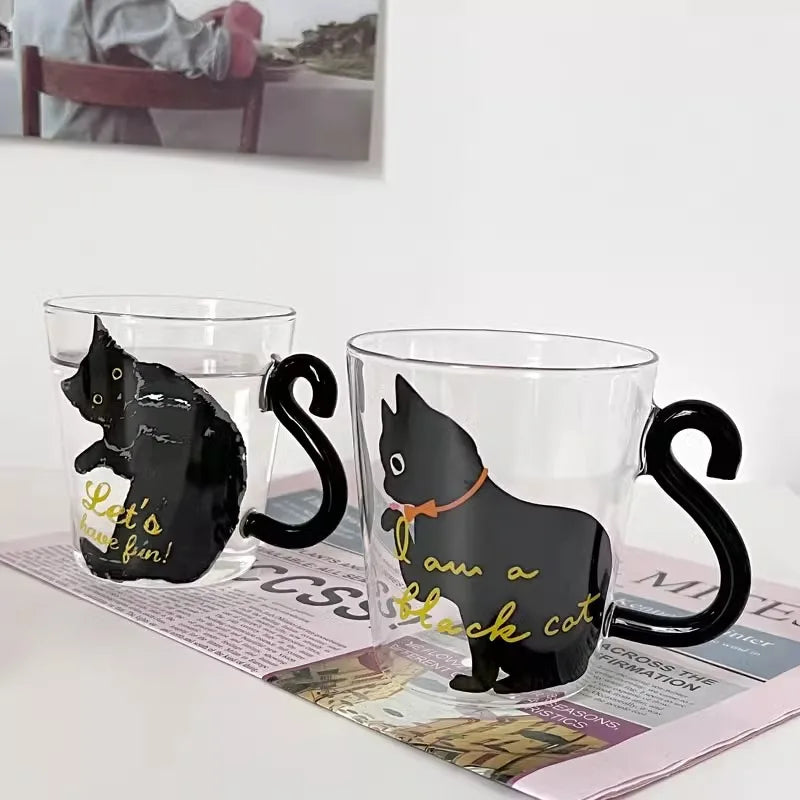 Cute Black Cat Glass