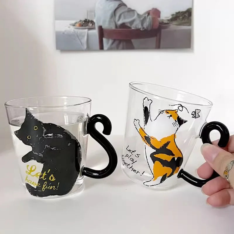 Cute Black Cat Glass